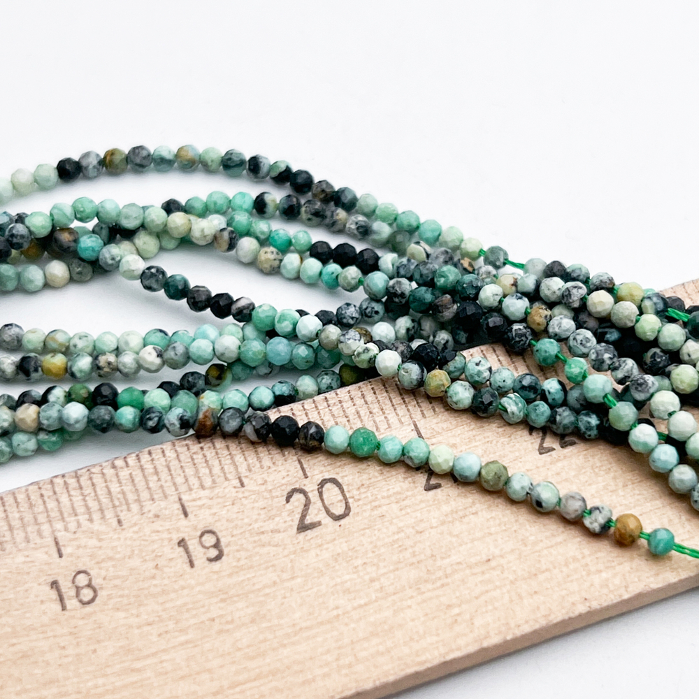 Варисцит граненый бусины, размер около 2,2 мм, цена за нить 38 см