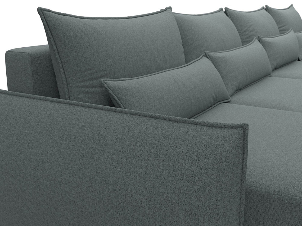 Диван П-образный Лига-051 НПБ Лонг РОГОЖКА Амур 07 серый