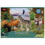 Альбом для рисования А4 32 л., скоба, обложка картон, HATBER, 205х290 мм, "Давай дружить", 32А4В