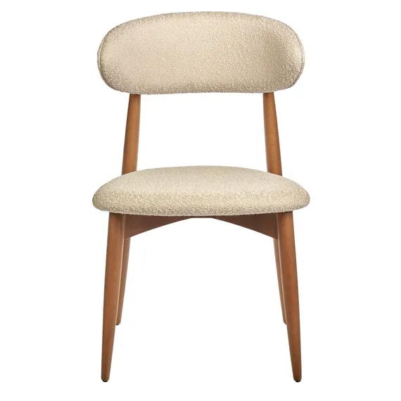 Стул Mod, бежевое букле, ножки цвета орех