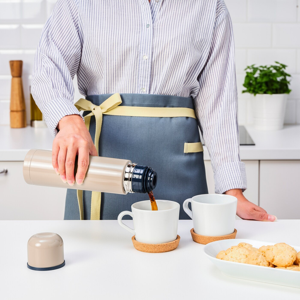 Термос IKEA HALSA (ХЭЛСА), Сталь, Бежевый, 0,5 л