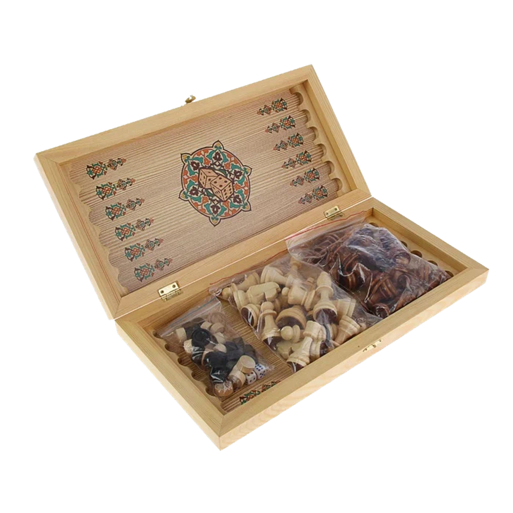 Набор 3 игры "Рыцари" (шахматы, нарды шашки, игральная складная доска 40 x 40 см.)