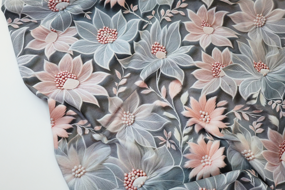 НЕЖНО-СИРЕНЕВЫЕ ЦВЕТЫ - Кулирка с лайкрой, компакт пенье (ДЖ72 Маша)