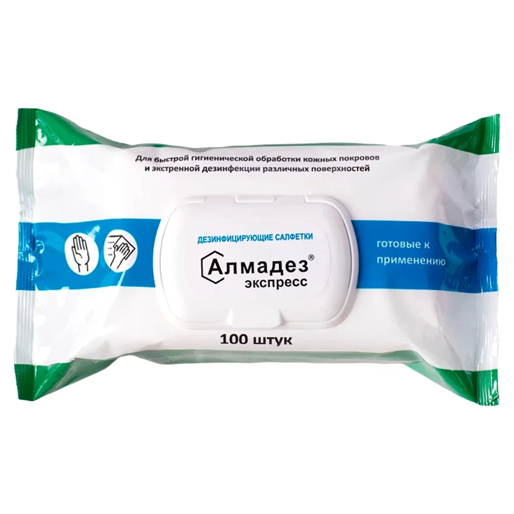 Алмадез-Экспресс салфетки влажные 160x135 мм 100 шт флоу-пак