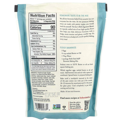 Bob's Red Mill, Fudgy, смесь для выпечки брауни, 397 г (14 унций)