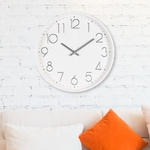 Часы настенные круглые d30см "Классика", корпус белый/серебро