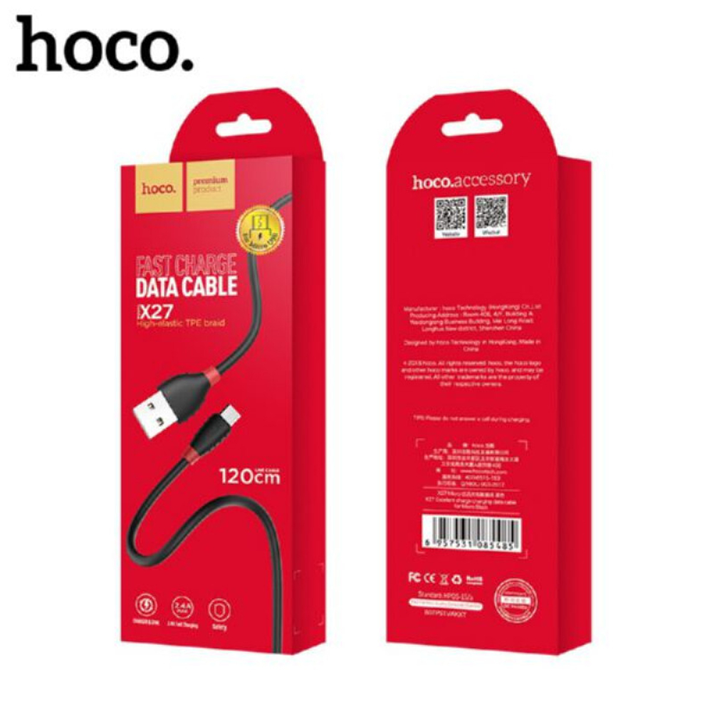 Кабель USB - Micro HOCO X27 (черный) 1м