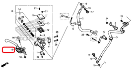 53170-MJW-J01. LEVER ASSY., R. HANDLE. Brake lever Honda CB/CBR500 (400)