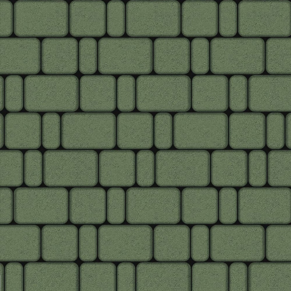 Тротуарная плитка КЛАССИКО - Стандарт Зеленый, комплект из 3 видов плит
