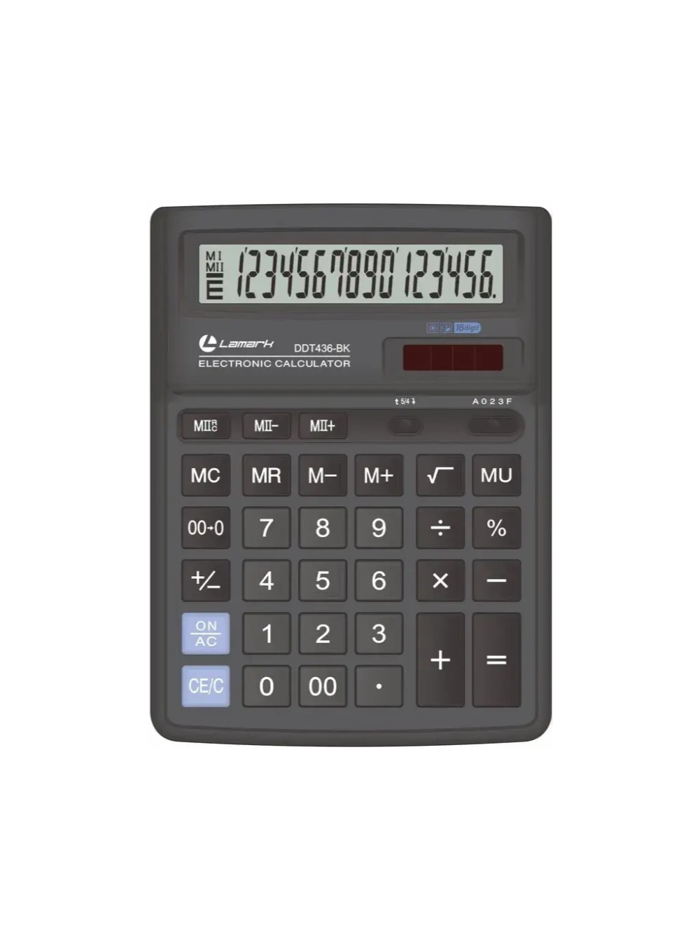 Калькулятор LAMARK 16 раз. бухгалтерский, 193х143х38.4мм, черный DDT436-BK