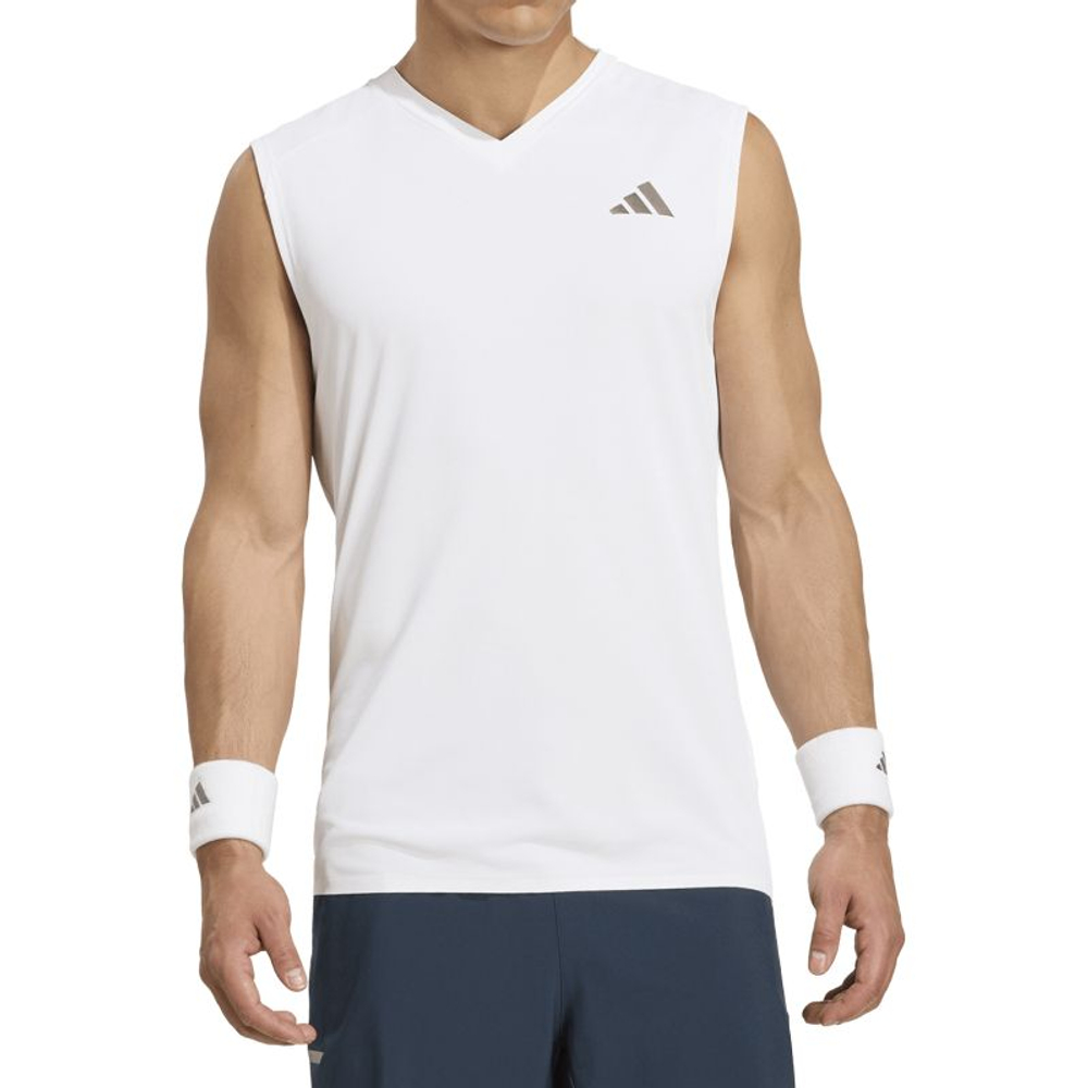 Мужская теннисная футболка Adidas Sleeveless - white