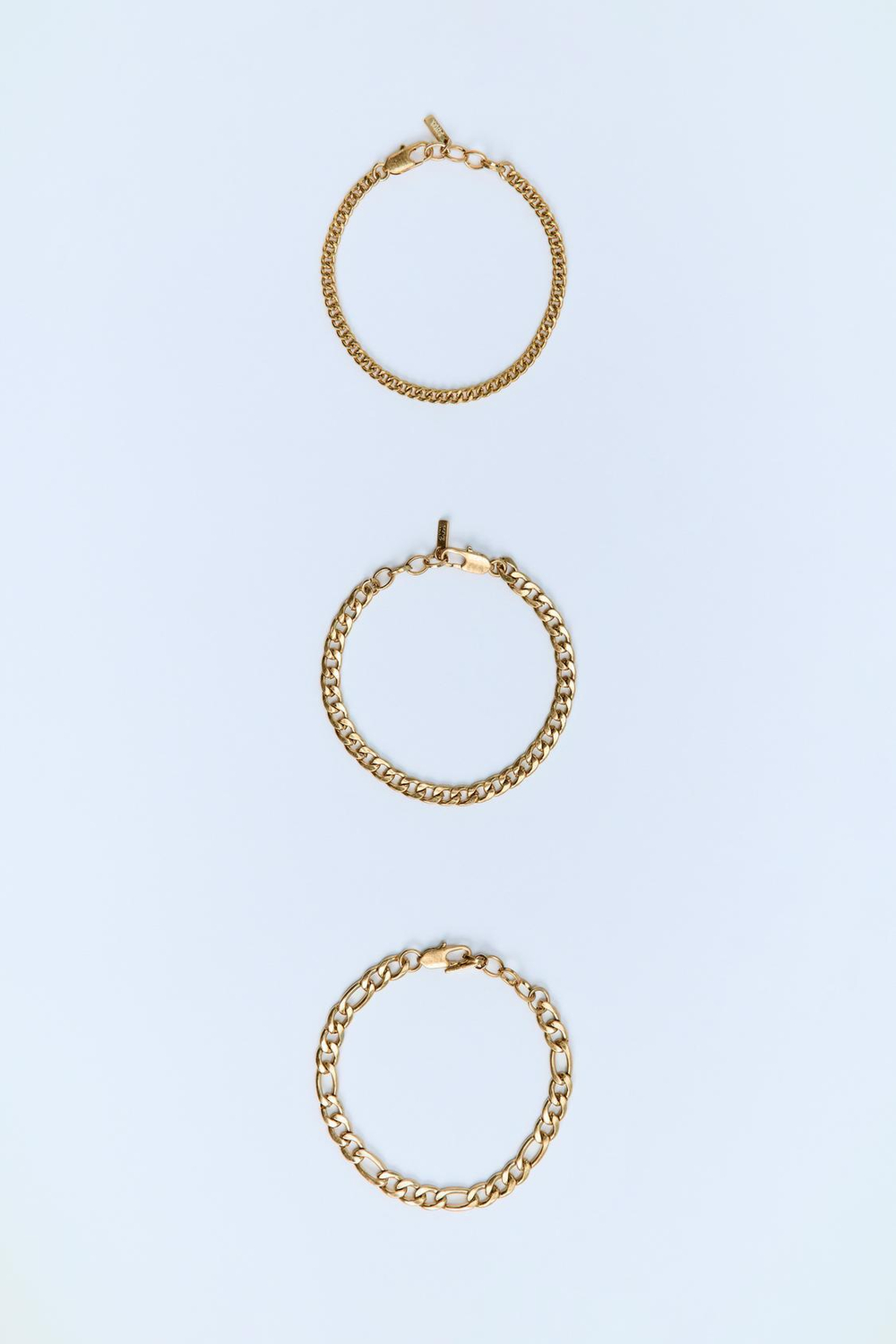 ZARA НАБОР ИЗ 3 БРАСЛЕТОВ-ЦЕПОЧЕК, ЗОЛОТИСТЫЙ