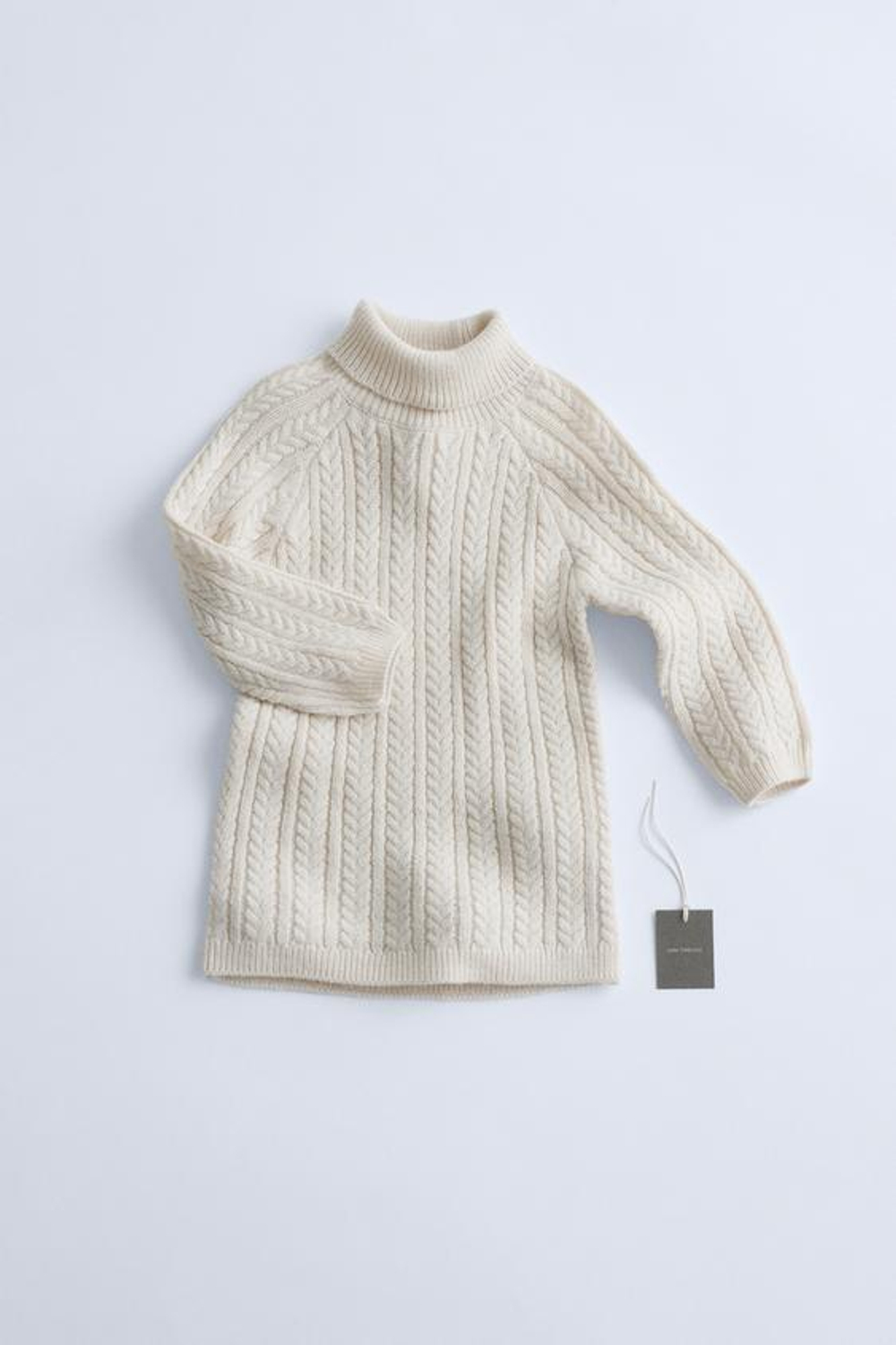 ZARA ПЛАТЬЕ ИЗ СМЕСОВОЙ ШЕРСТИ С ОТВОРОТОМ — TIMELESZ, ЭКРЮ