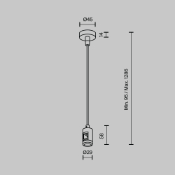 Подвес тросовый с вводом питания Maytoni Flarity TRA157SW-B1-BS