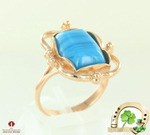 Кольцо из латуни. Покрытие золото. Вставка стекло. Размер 17.