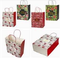 GAEM Пакет подарочный (бумага 210г/м2, блок 12шт), L26 W12 H32 см, 4в.