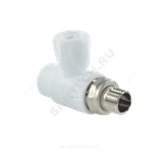 Кран шаровой PP-R белый Дн 20х1/2" НР прямой для радиатора RTP (РосТурПласт) 27853