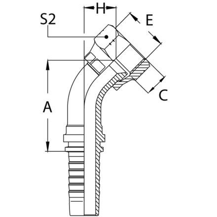 Фитинг DN 16 JIC (Г) 7/8 (45)