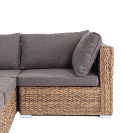 "Лунго" трансформирующийся диван из искусственного ротанга (гиацинт), цвет соломенный
