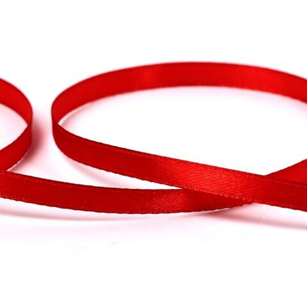 Лента атласная 6 мм ( 1/4 ") ,№104 т.красный