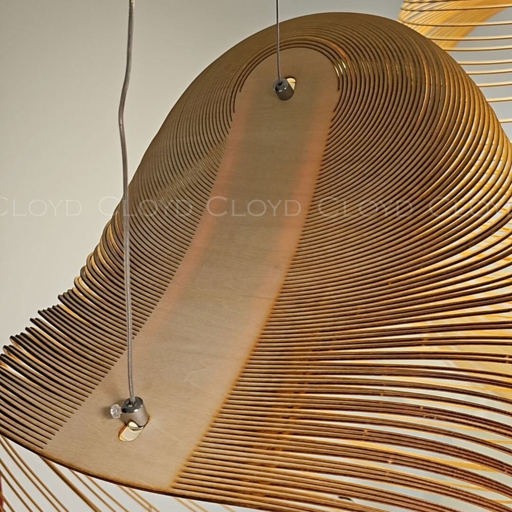 Подвесной светильник Cloyd FUETE P1 / шир. 40 см - дерево - белый (арт.11413)