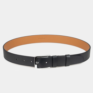 Ремень кожаный мужской для джинс из натуральной кожи сафьяно 40 мм, чёрный