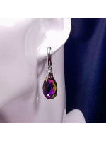 Серьги "Сваровски" висячие с подвеской кристалл - капля"