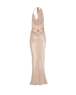 Платье в пайетках, Бежевое