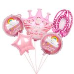 Шар (40"/102 см) Цифра, 0, Сердечки, Розовый, в упаковке 1 шт.