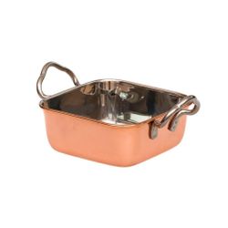 Сковорода для подачи 11,5*11,5 см h4 см 460 мл квадратная Copper нерж. 2 ручки цвет медь P.L.