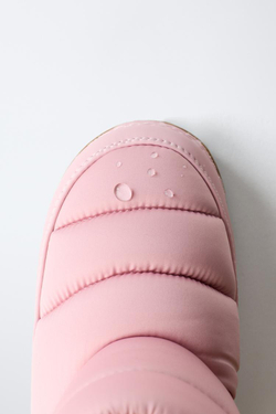 ZARA НЕЙЛОНОВЫЕ ЗИМНИЕ БОТИНКИ, РОЗОВЫЙ