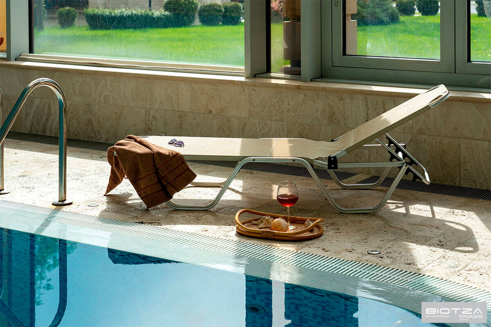 Шезлонг Biotza Dias алюминиевый, бежевый