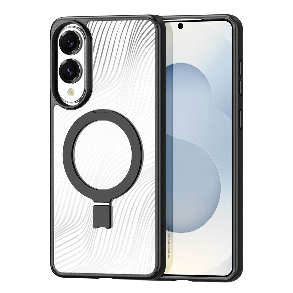 Защитный чехол с поддержкой MagSafe от Dux Ducis для Samsung Galaxy S25 Edge, серия Aimo Mag (версия с магнитной откидной подставкой)