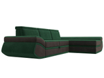 Диван угловой Лига-032 правый угол, Зеленый\Коричневый, Велюр, 121645