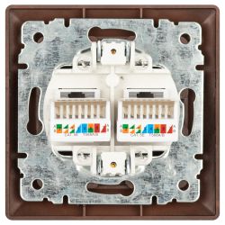 Розетка Intro Solo 4-304-05 информационная 2хRJ45, СУ, антрацит | Intro Solo