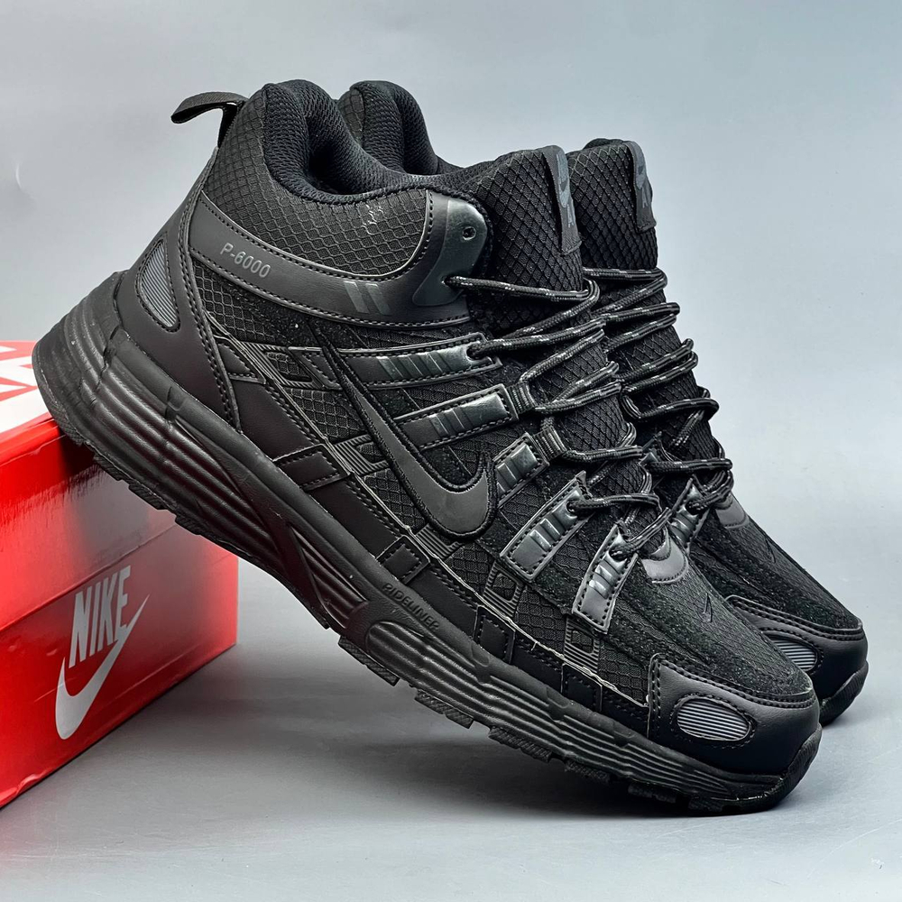Кроссовки Nike P-6000 на меху #374 (черн.)