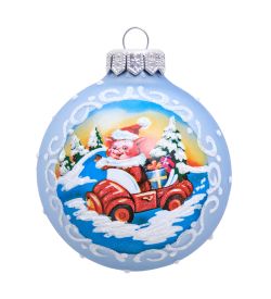 Элита НФШ-1117 Ел. украшение Шар «Поросенок с подарками» 85 мм