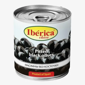 Оливки Iberica Сhica черные без косточек 212 мл