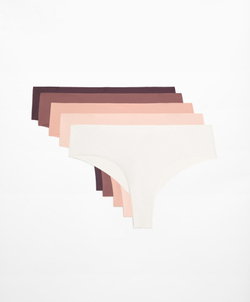 OYSHO Набор из 5 трусов чики из смесового полиамида с лазерной обработкой края, фиолетовый, коричневый