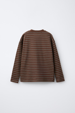 ZARA ФУТБОЛКА В ПОЛОСКУ С ПРИНТОМ, ПОЛОСКИ