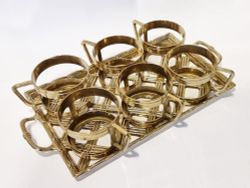 Alberti Livio Набор: поднос Плетенка + 6 подстаканников со стаканами