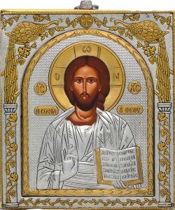 Спаситель Вседержитель (Пантократор). Икона в античной ризе.