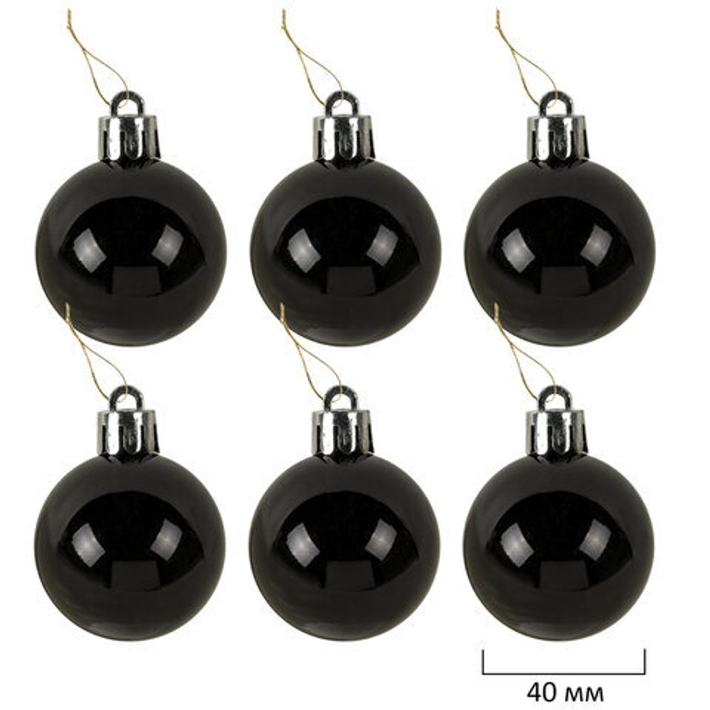 Шары новогодние ёлочные "Black&Gold", НАБОР 130 предметов, черный/золото, пластик, ЗОЛОТАЯ СКАЗКА, 592183