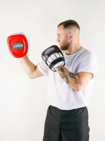 Лапы тренерские LEADERS CLASSIC (кожа, красный/черный/белый)