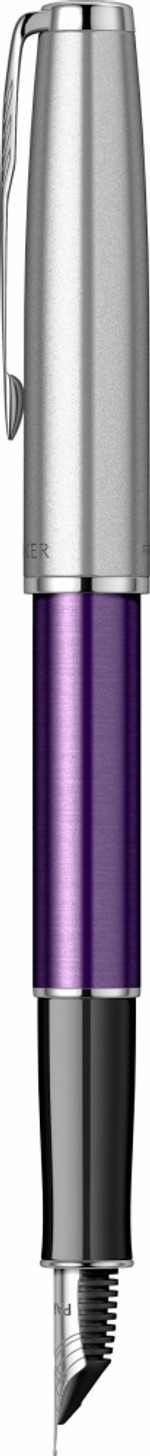 Перьевая ручка Parker Sonnet Essentials Violet SB Steel CT 2169366, перо: F, цвет чернил black, в подарочной упаковке.