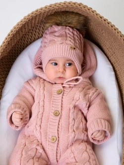 Вязаный конверт на выписку для новорожденного теплый