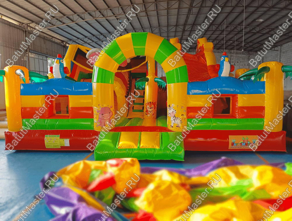 Батут "Мульти Сафари Утка"  7*6*4 м, с окнами по бокам