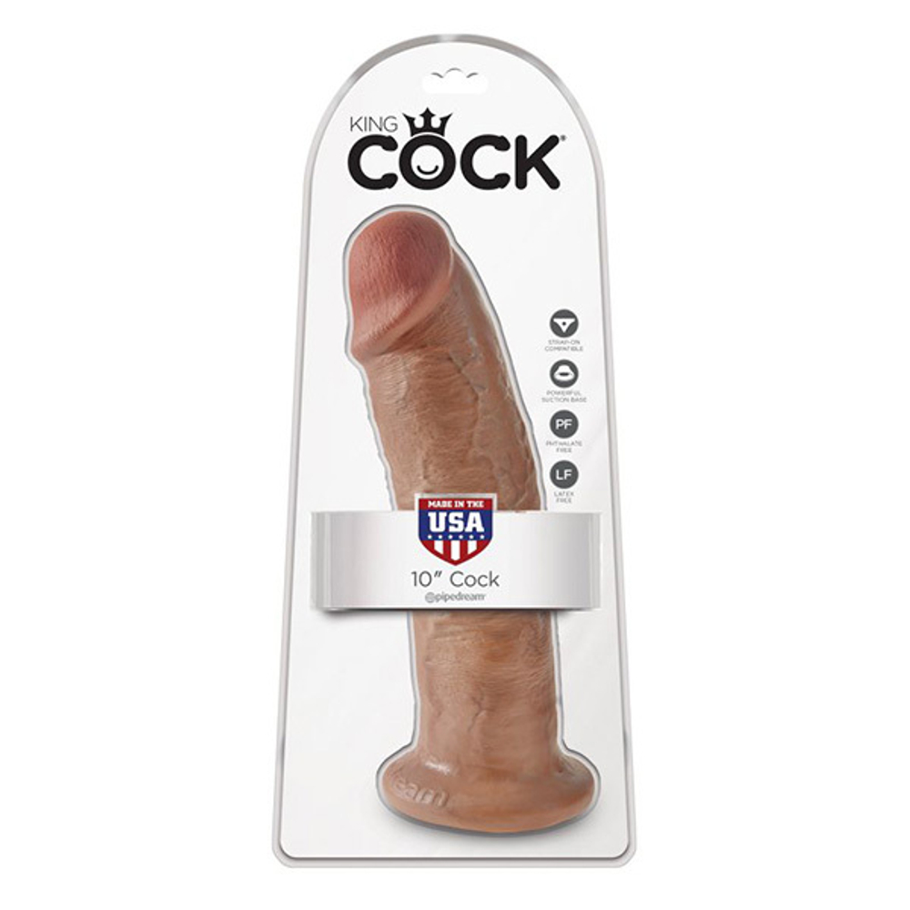 Загорелый реалистичный фаллоимитатор-гигант 25,4см на присоске PipeDream King Cock 10 Realistic Dildo Tan 5505-22