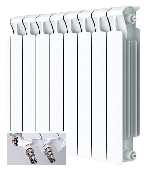 Радиатор Rifar Monolit Ventil 500 - 6 секций подключение нижнее (левое)