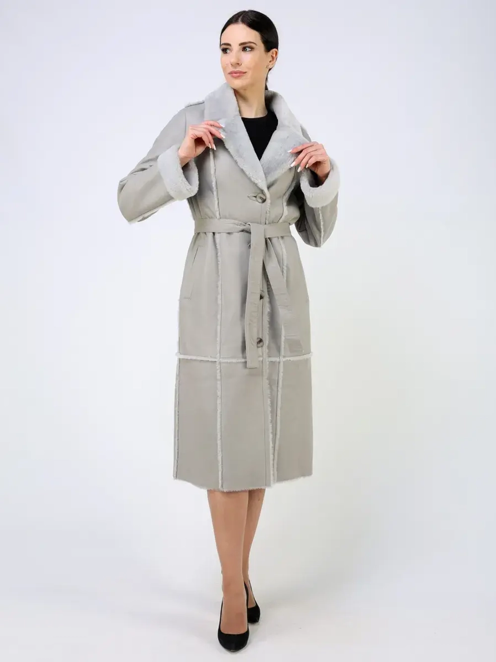 Дубленка зимняя натуральная длинная